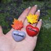 Welcome Garden Resin Ornament With Heart And Maple Leaf For Celebration Gift