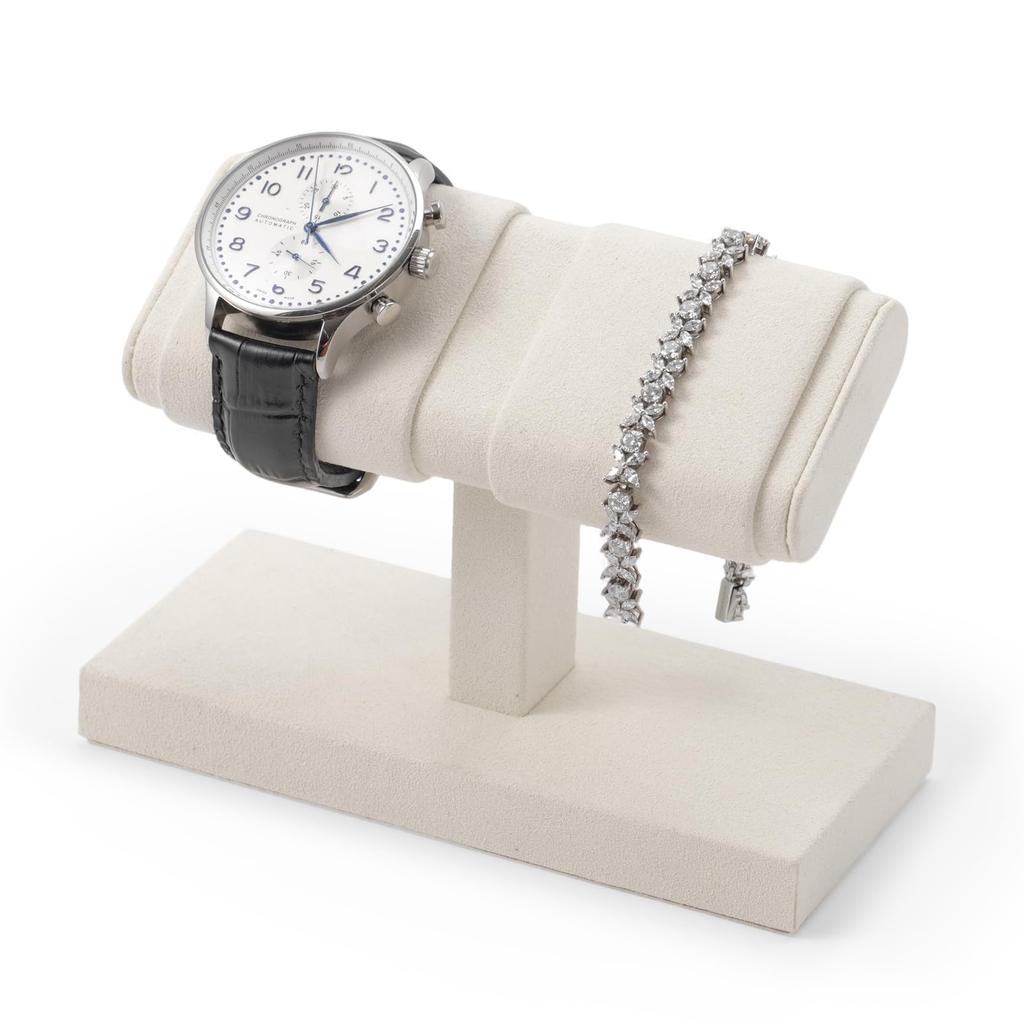 Woodten Watch Stand, Set of 2, Ideal for Storing Bracelets, Bangles, and Watches (Beige) J00601