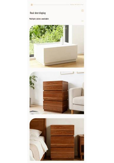 Retro All-Wood Stackable Nightstand: Multi-functional Storage and Display Cabinet with Drawers