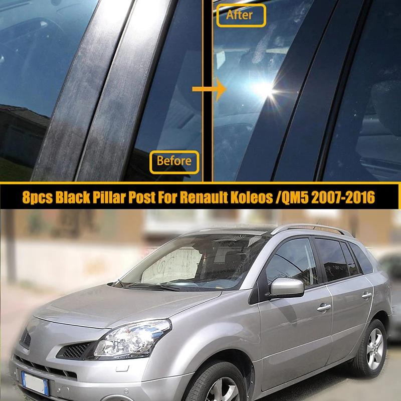 Bil Stolpstolpar Formgjutning Skydd Trim Dekoration för Renault Koleos QM5 2007-2016 Fönsterlister BC Stolpe Klistermärken
