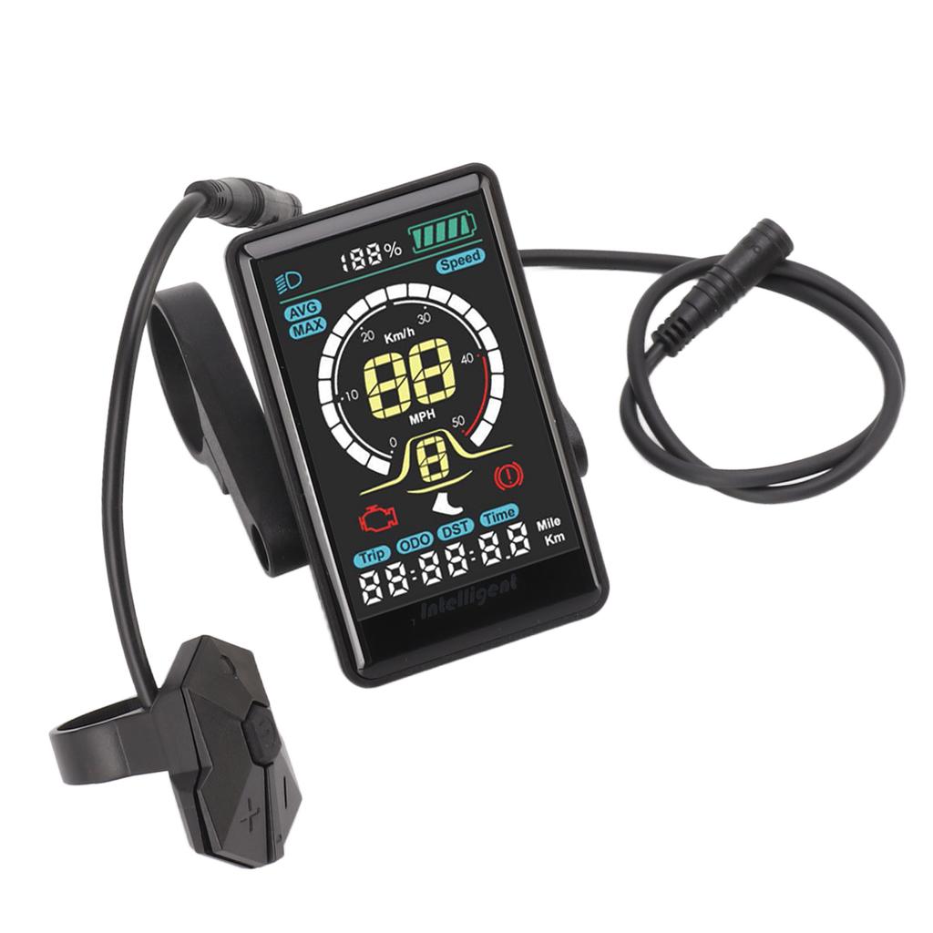 Electric Bike LCD Display Colorful Universal Waterproof Interface Conversion Meter for Cycling 24V 36V 48V 52V