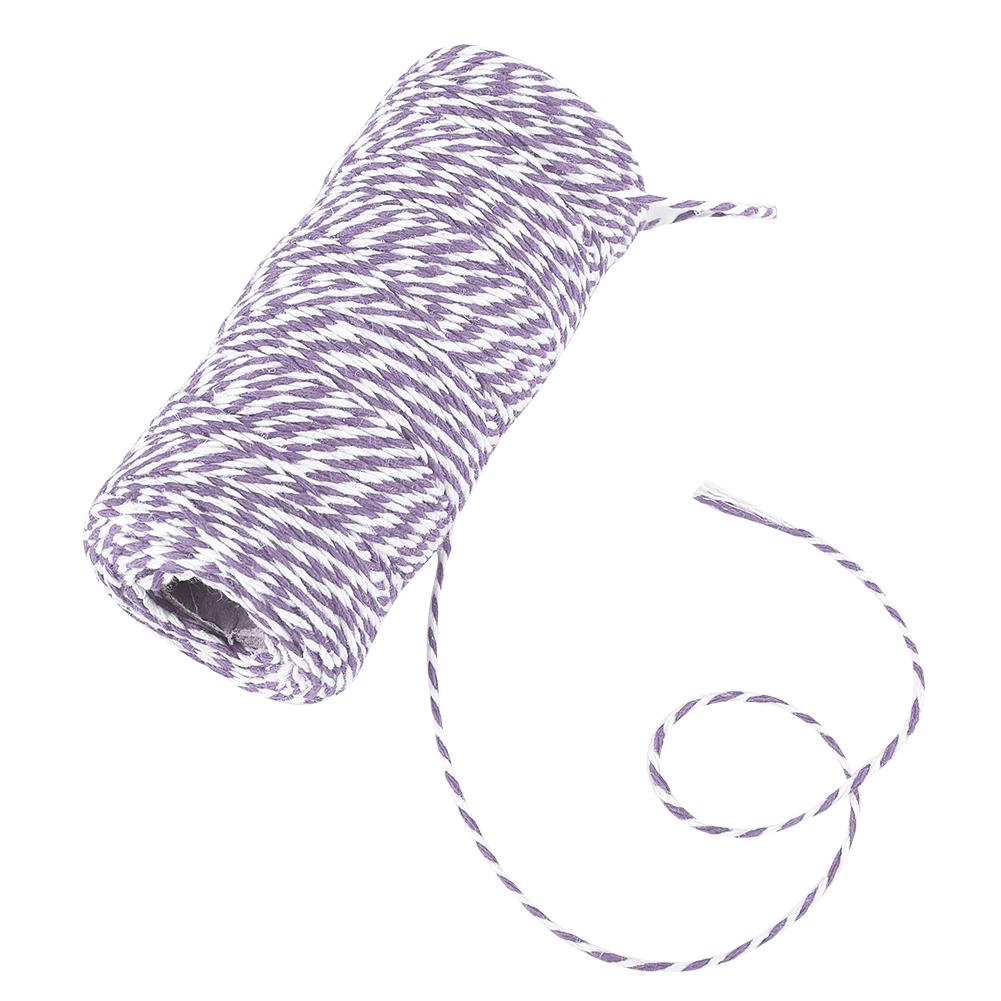 100m Double Color Cotton Thread Twine String Decoration(red White)