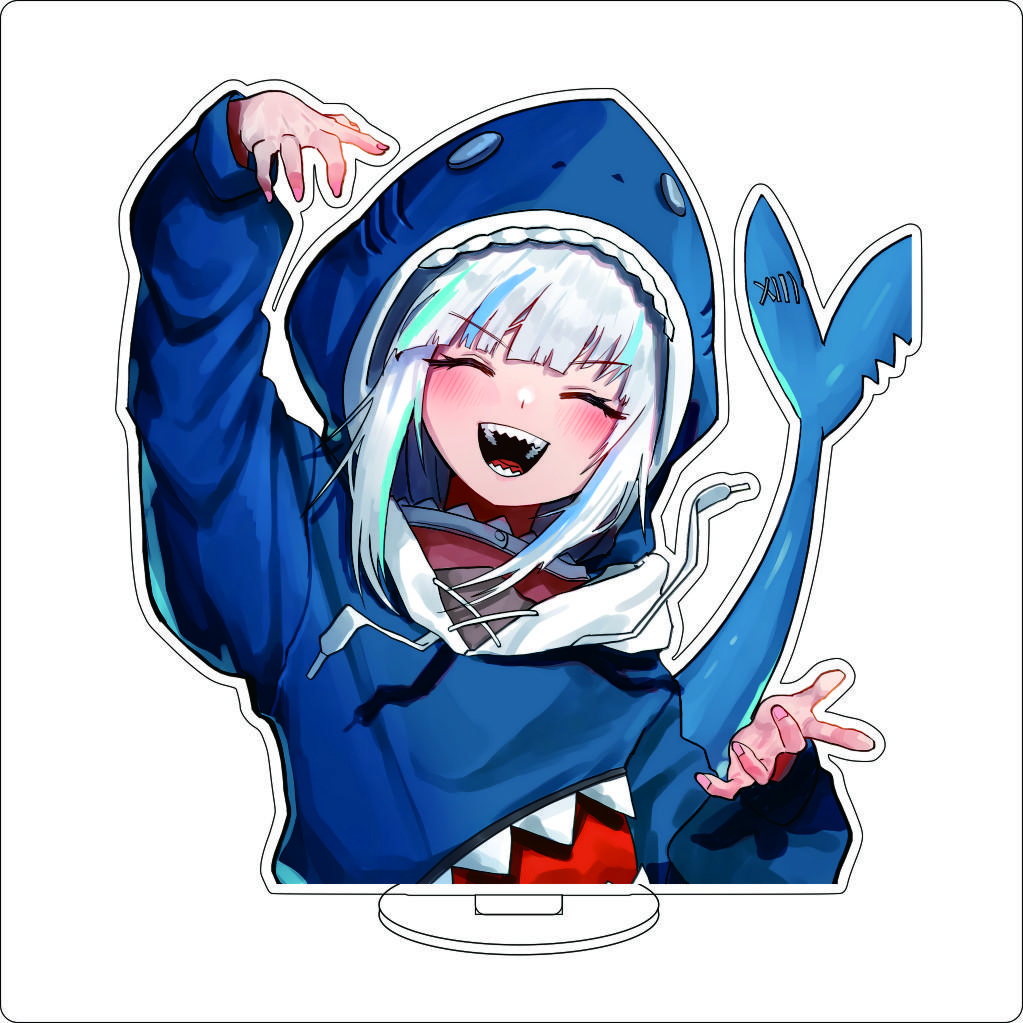 16CM Anime Cosplay Acrylic Stand Ornaments Gawr Gura Figure Stand Halloween Christmas Fans Gifts