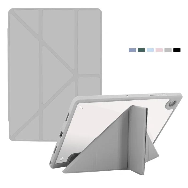 Pour Samsung Tab Coque S10 S8 S9 Plus S7 S7FE A9 A8 A7 Lite Coque Tablette Housse Rigide Transparente Antichoc Support Cuir Transparent Tab A9 2023