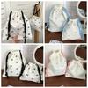 Bow Printed Drawstring Storage Bag Portable Cotton Pouch Diaper Pouch Bundle Pocket  Work