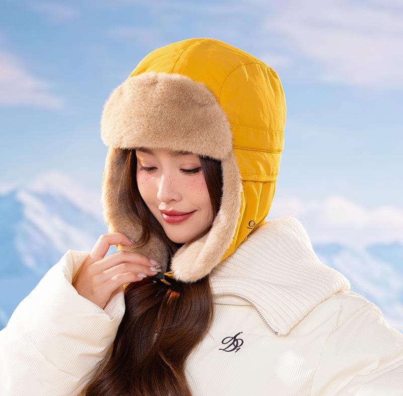 

Male and female couples winter thickened warm caps outdoor riding windproof snow ear protectors cotton caps ski caps M (56-59cm) Adult size