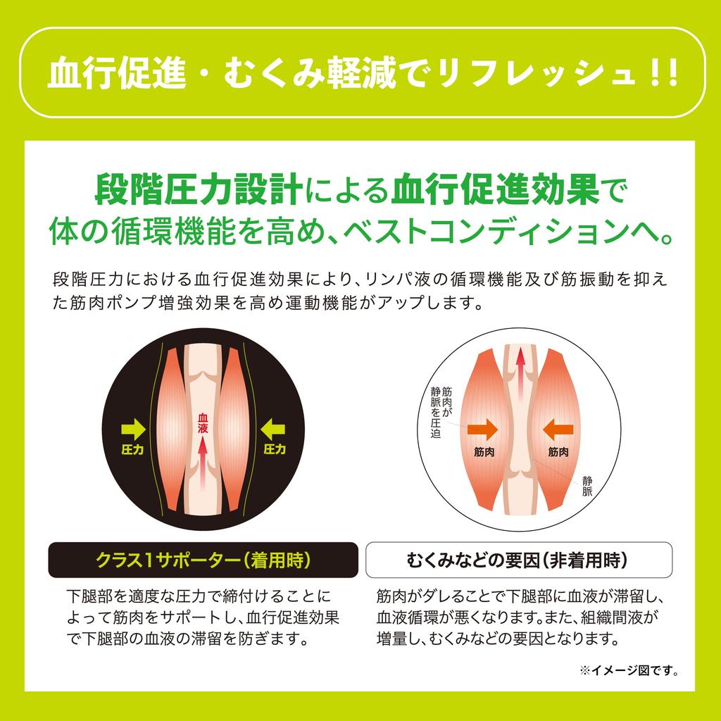 Mizuno Class 1 Knee Long Reduces Promotes Blood Antibacterial and UV C2JS8101 L Support, (1 Piece), Swelling, Circulation, Odor-Resistant,