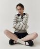 Step Around Stripe Collar Linen Knit_Navy