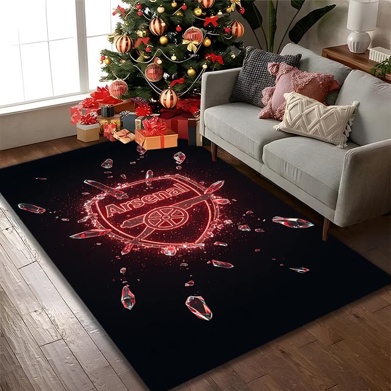 Football Club Rug Ideal for Reading Room, Multi-purpose Office Chair Sofa Carpet, Anti-slip Printed Home Area Rug