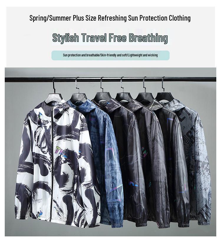 Plus Size Men's Ice Silk Anti-UV Summer Jacket - Trendy, Lightweight Sun Protection