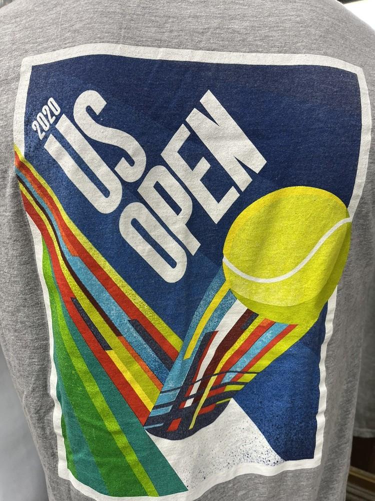 

US Open Tennis Shirt Adult XL Gray 2020 Crewneck Short Sleeve Tshirt USTA Unisex T-Shirt M