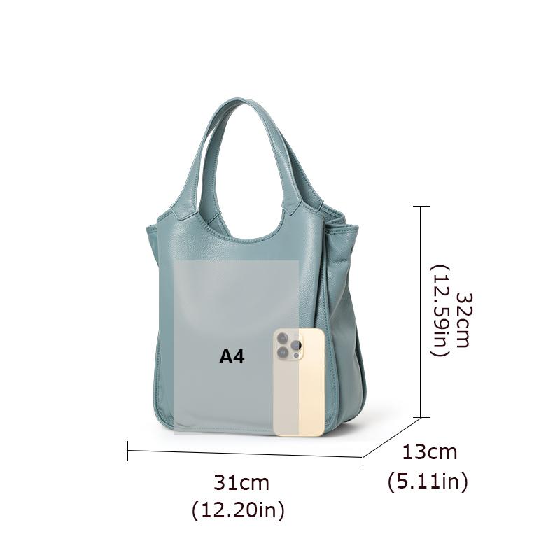 Aidrani  Women's genuine leather shoulder bag, large capacity fashionable tote bag, minimalist design cowhide handbag