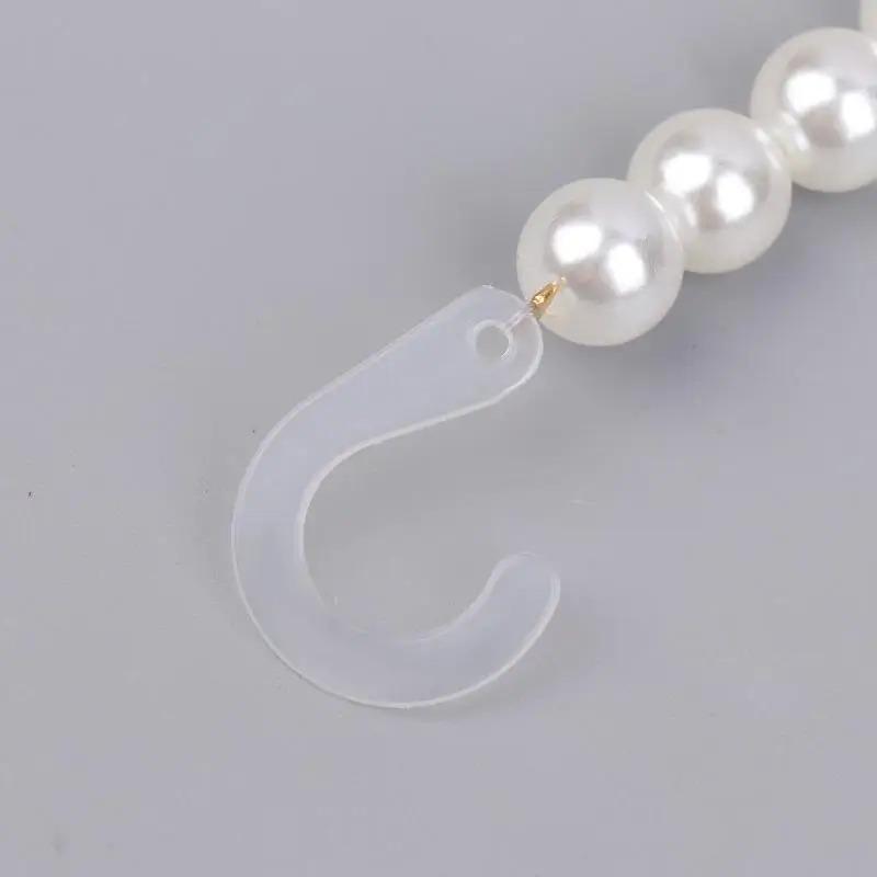 Simple Fashion Pearl Chain Shoe Charms Removable Decorative Buckles for Clog Shoes