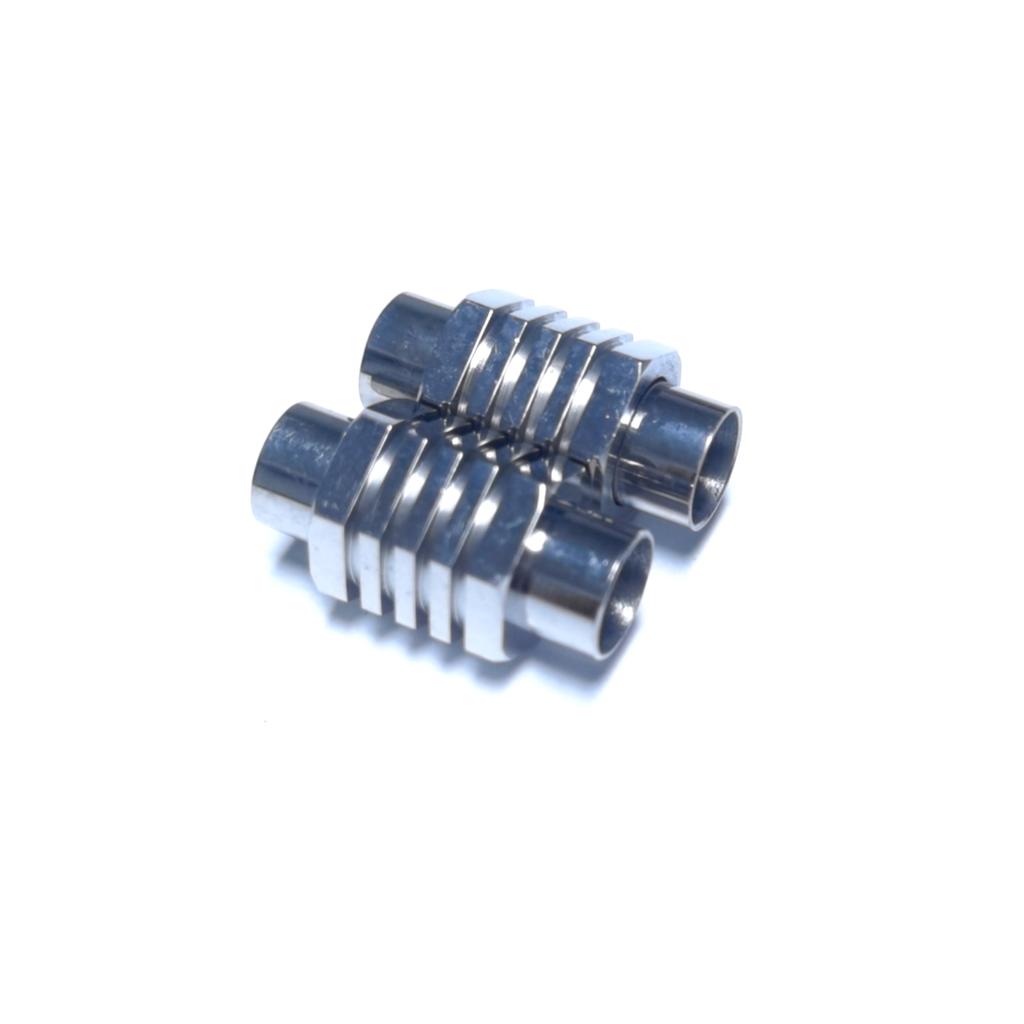 5Pcs/Lot Stainless Steel Buckle Leather Rope Bracelet Connection Hexagonal Titanium Steel Magnetic Clasp Diy Jewelry Making