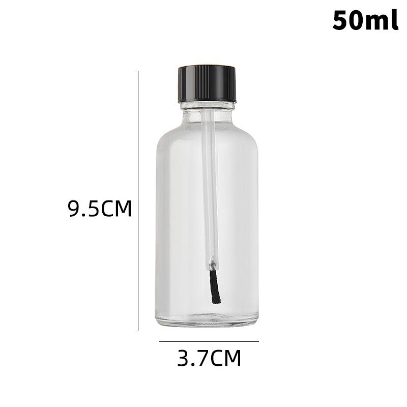 Transparent Glass Nail Polish Bottles Empty Refillable with Brush for Essential Oils and Home ManicureHot Sale