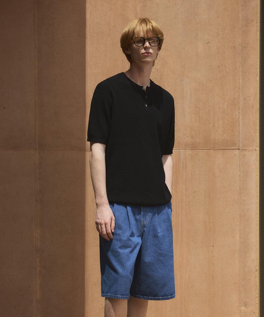 Wednesday Oasis Cool Washable Henley Neck Half Knit_6 Colors