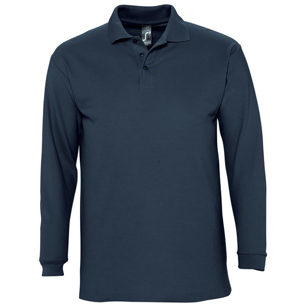 Sols Heren Winter Ii Piqué Katoenen Poloshirt Met Lange Mouwen Xl Vloot