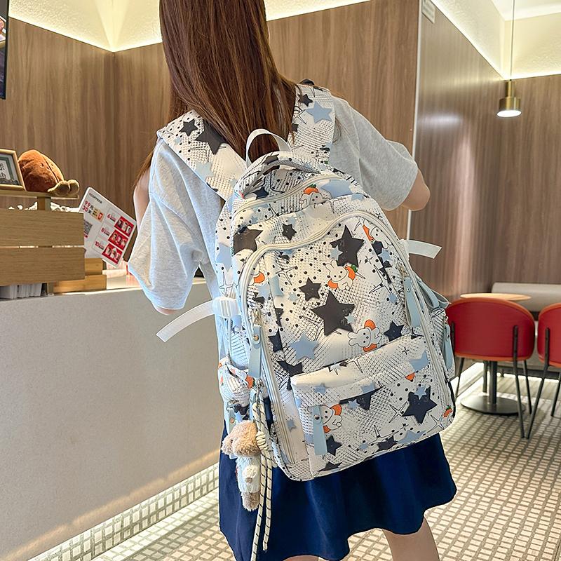Studentský školní batoh s hvězdným potiskem Dámský batoh s velkou kapacitou