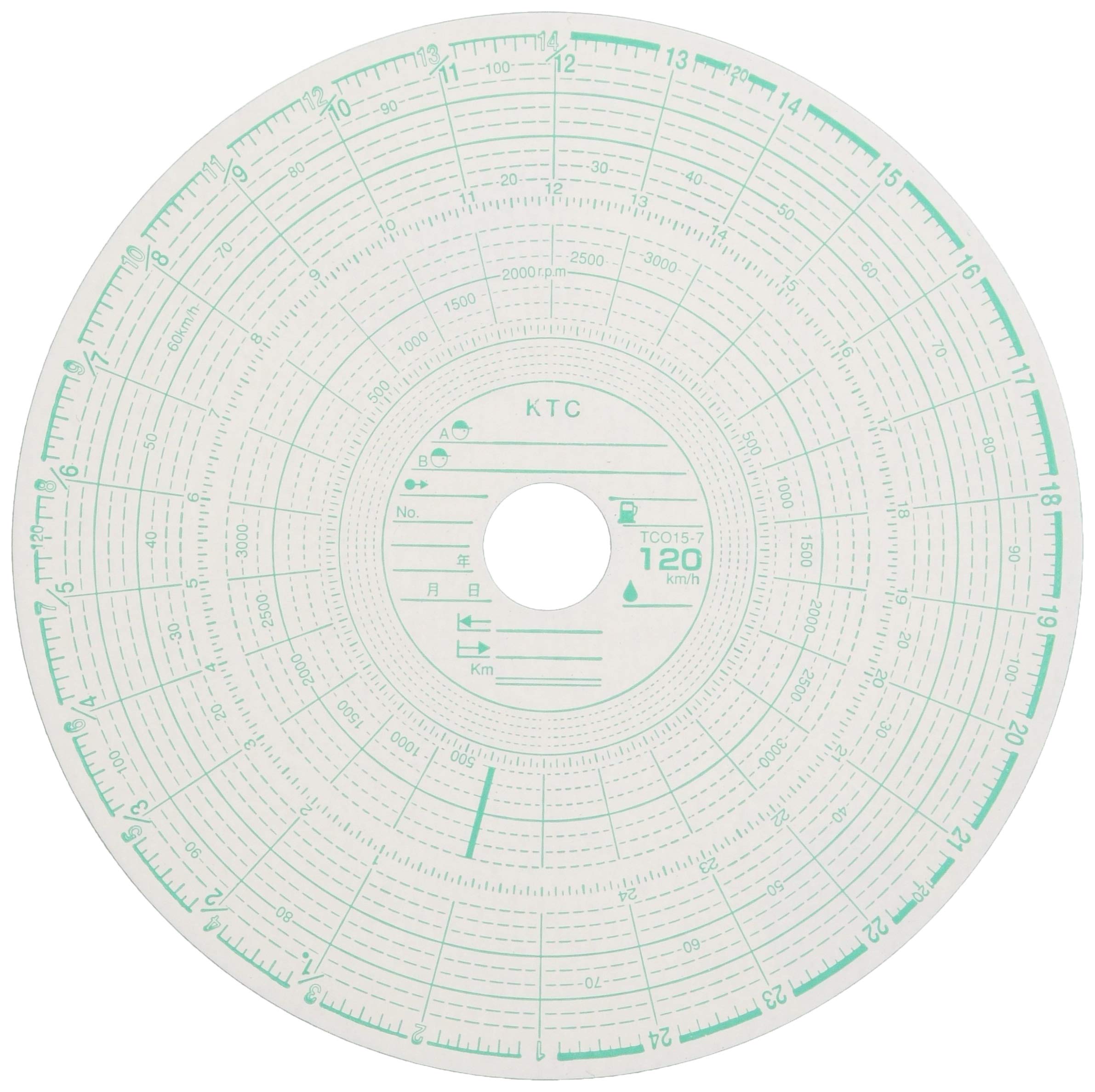 

KOSHIBA chart paper S-7 [1 day use] 120Km/h (26 hours) 100 sheets KL-26-120
