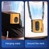 Portable Clip-on Fan with LED Fan Adjustable Wind Light Wearable Waist Speed Semi-Cooling Fan for Outdoor