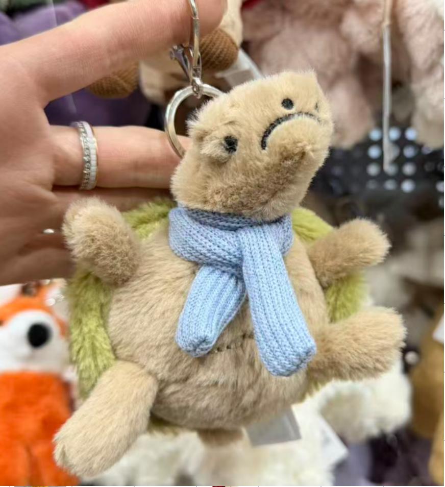 JC Series Cute Animal Stuffed Plush Keychains Penguin Frog Bear Turtle Soft Toy Charms for Bags Decor Ideal Kids Birthday Gifts