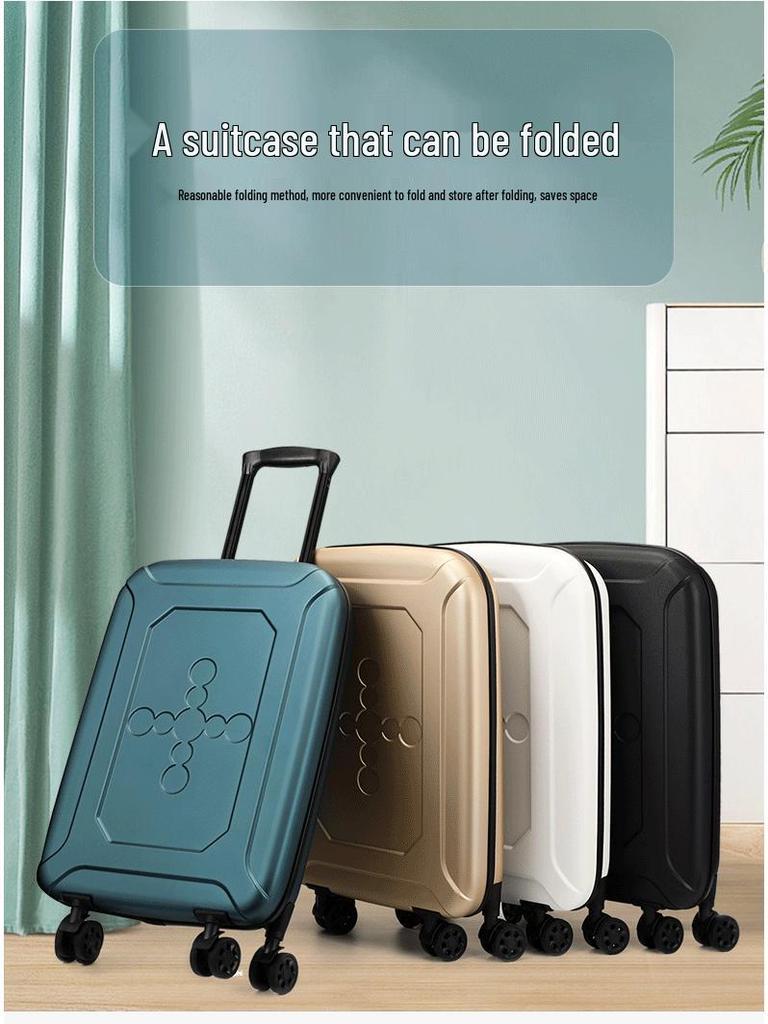 Lightweight Foldable Suitcase with Universal Wheels for Business Travel