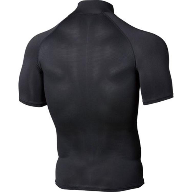 Under Armour Solid Color Logo High Neck Slim Fit Short Sleeve T-Shirt Men Black 1358642-001