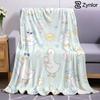 Summer Cute White Duck Cartoon Anime Print Flannel Blanket Soft Warm Throw for Kids Bedroom Sofa Bed Christmas Office Car