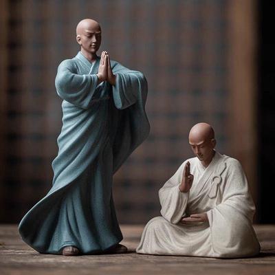 Zen Dekorasyon İçin Çin Reçine Keşiş Süsleri – Sehpa, Akvaryum veya Kaya Bahçesi Aksanı