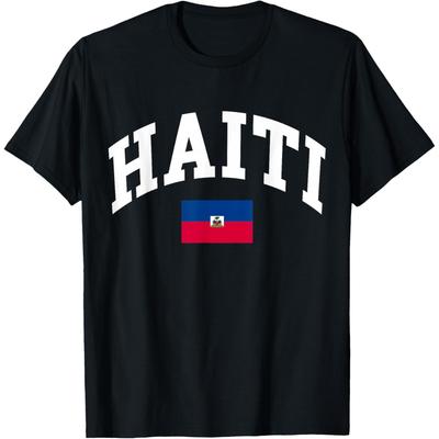 Funny Haiti Haitian Flag Caribbean Souvenir T Shirts Cotton Humor Streetwear Tee Shirt Short Sleeve Unisex Loose Clothing