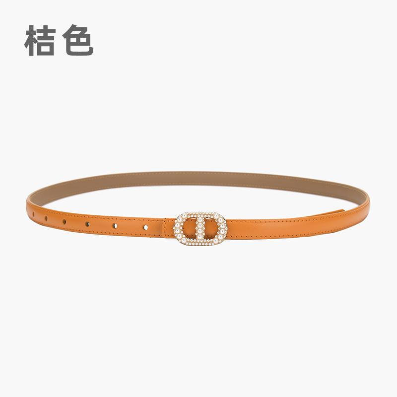 Dress Belt Women'S Fine Decorative Cowhide Small Belt Simple With Skirt Waist Jeans Belt