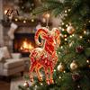 Modern Home Wall Decor 2D Acrylic Goat Christmas Hanging Ornament, 3.15 Inch Farm Animal Xmas Tree Personalized Car Window Charms Decoration for Rear