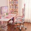 Gaming Chair, Ergonomic Gamer Chair with Lumbar Support, Footrest, Bunny Ears Headrest Pillow, Pink