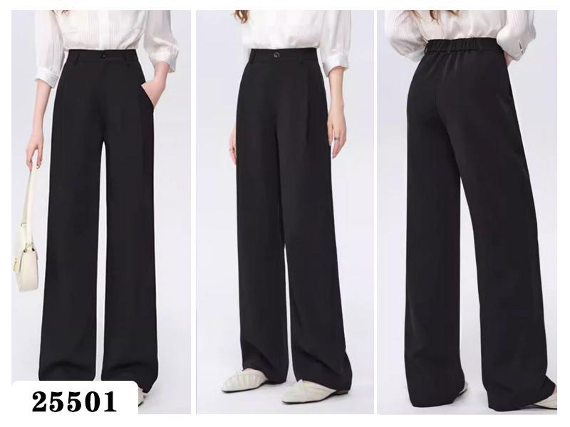Women's Black Casual Slimming Wide-Leg Suit Pants (Spring/Autumn 2026)