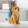 Creative Sculpture Golden Retriever Dog Pen Holder Cute Design Storage Box Pen Holder  Desk Use