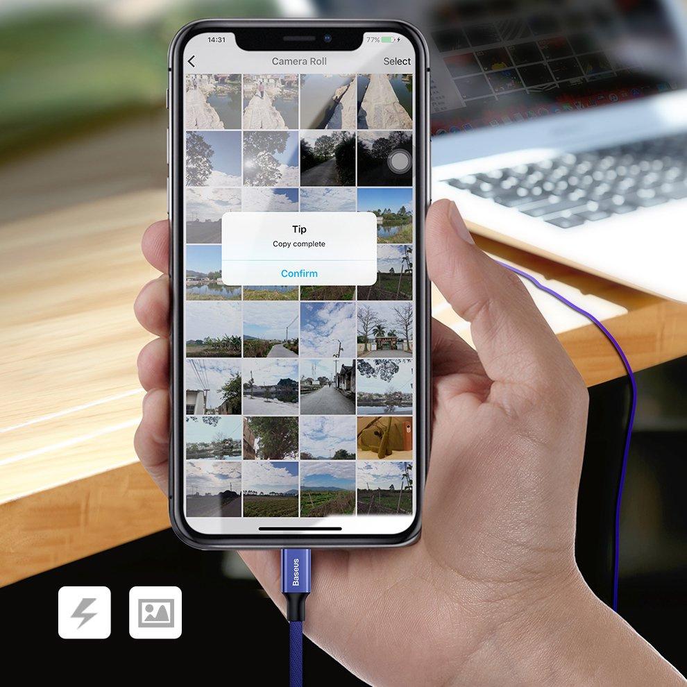 Baseus 1.8M Braided Lightning USB Cable - Black