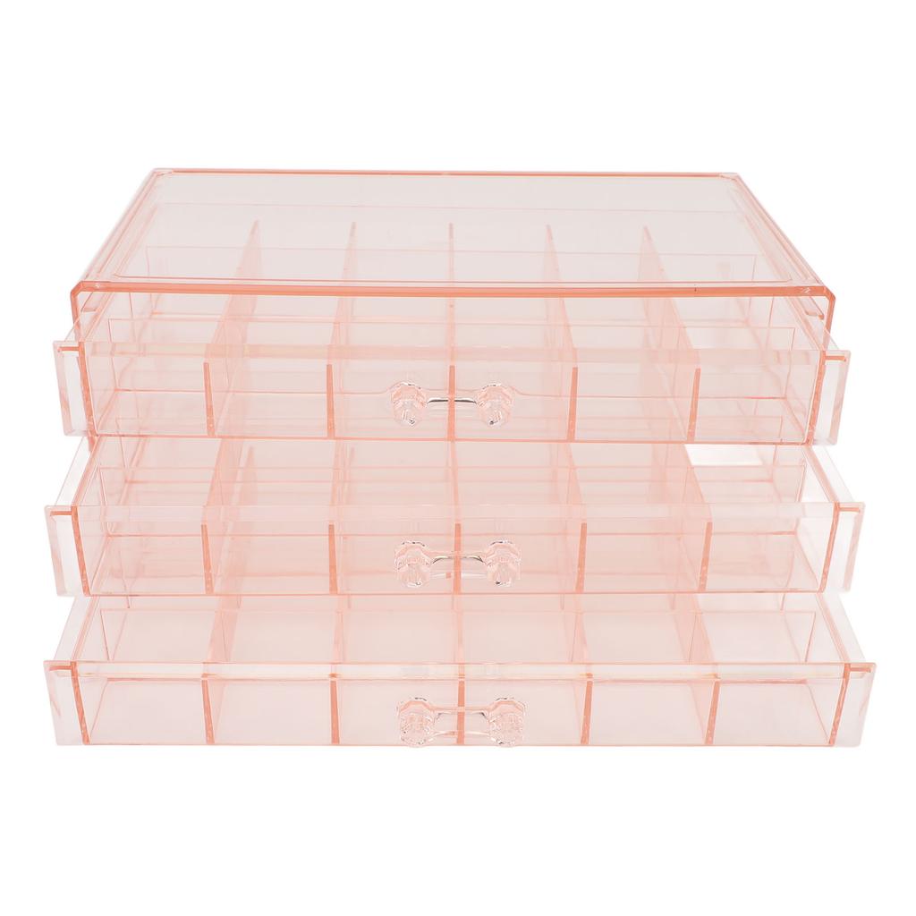 Jewelry Box 3 Layer 72 Cells Antioxidant Acrylic Clear Jewelry   for Earring Necklace