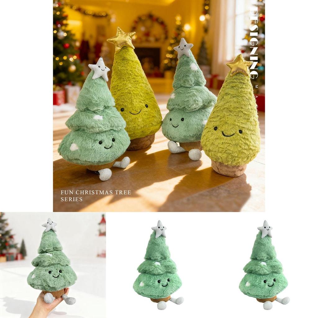 Festive Christmas Tree Stuffed Toy With Short Plush For Kids Bedroom Decor