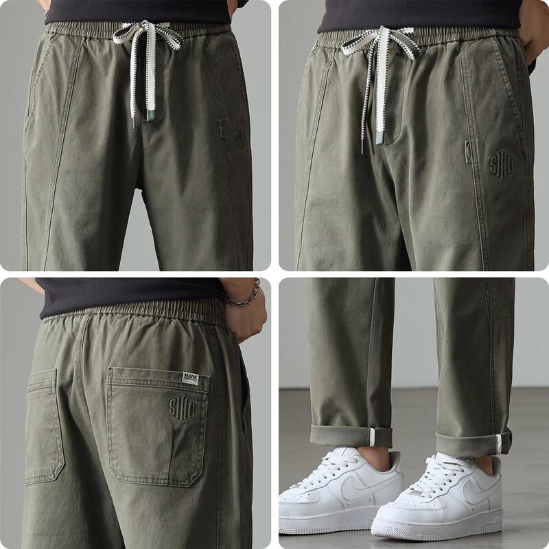 Mark Fairwhale Men's Cotton Blend Casual Elastic Waist Pants