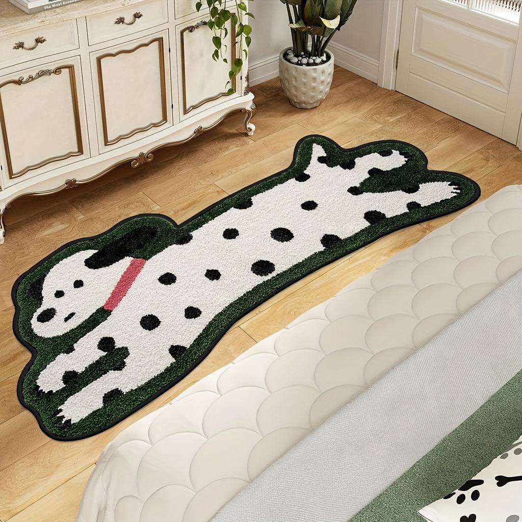 Dachshund Pattern Imitation Cashmere Mat, Non-Slip Washable Polyester Mat, High Pile Plush Rectangular Area Mat, Suitable for Bedroom