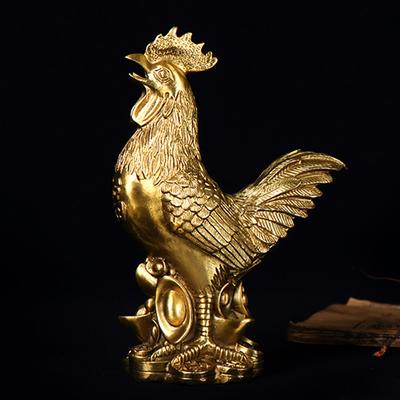 Brass Rooster Cock Figurine Statue 1Pc Lucky Fengshui Ornament For Home Office Store Desktop Decoration Handmade Crafts NEW
