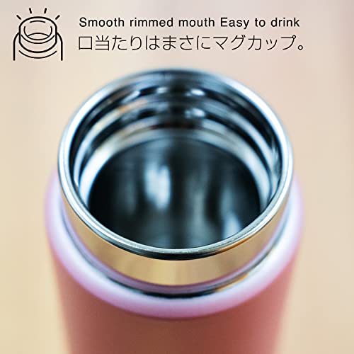 Tiger Thermos Water Bottle, 10.1 fl oz (300 ml), Screw, Mug Bottle, 6 Hours Hot and Cold Retention, Home Use, Tumbler, Rose Pink MMP-K030PE