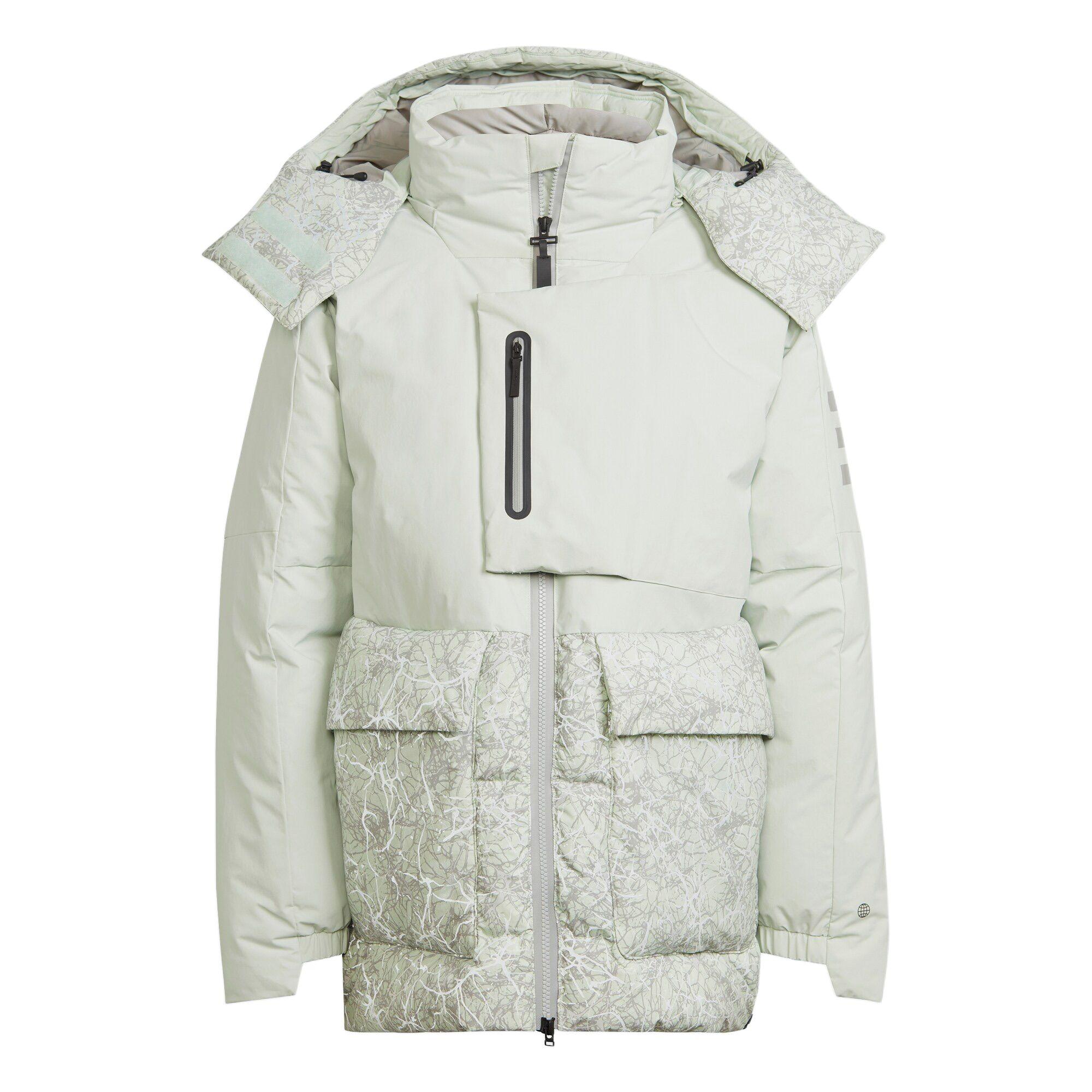 

Adidas X And Wander Xploric Коллаборация Куртка на молнии Теплая Свободная Со съемным капюшоном Пуховик Женская куртка Лен-зеленый HN6943 L