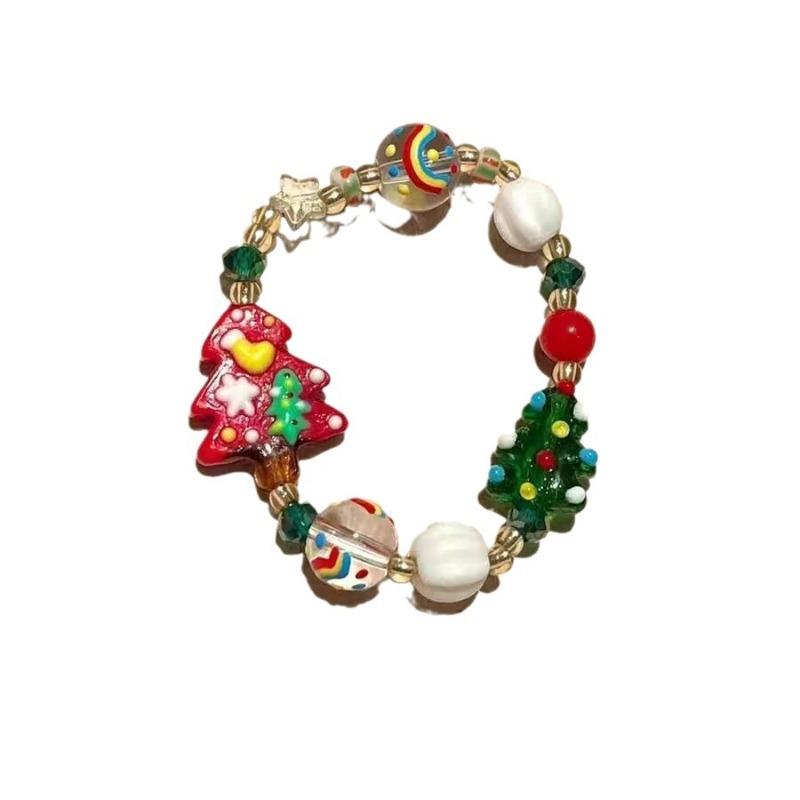 Christmas Bracelet Cute Santa Claus Gingerbread Man Bracelet Christmas Eve Gift Girlfriend Bracelet Jewelry Bangles for Women