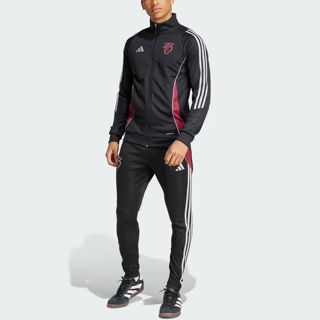 Adidas SS25 Football Jude Bellingham Training Logo Stripe Moisture-Wicking Slim Fit Long Sleeve Jacket Men Jacket Black JX1969