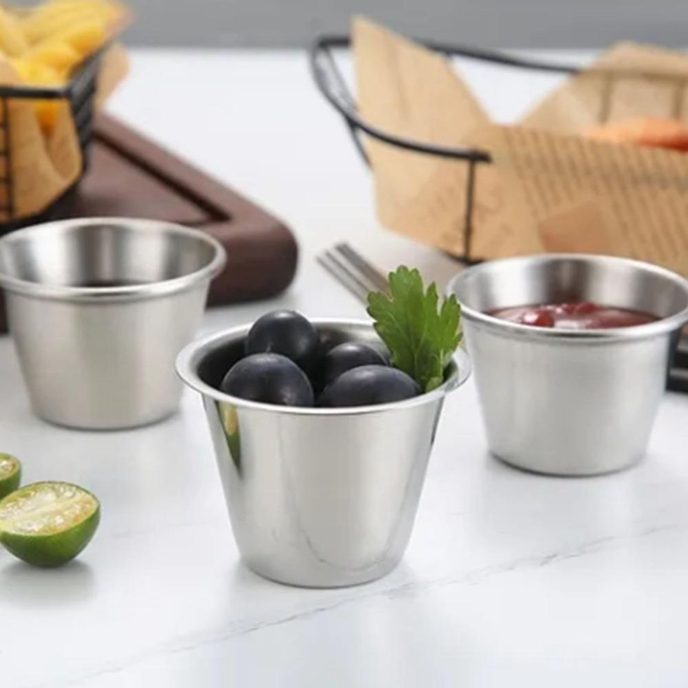 6 Pcs 70ml Stainless Steel Wine Glass Leakproof Stainless Steel Sauce Cups  Home Use