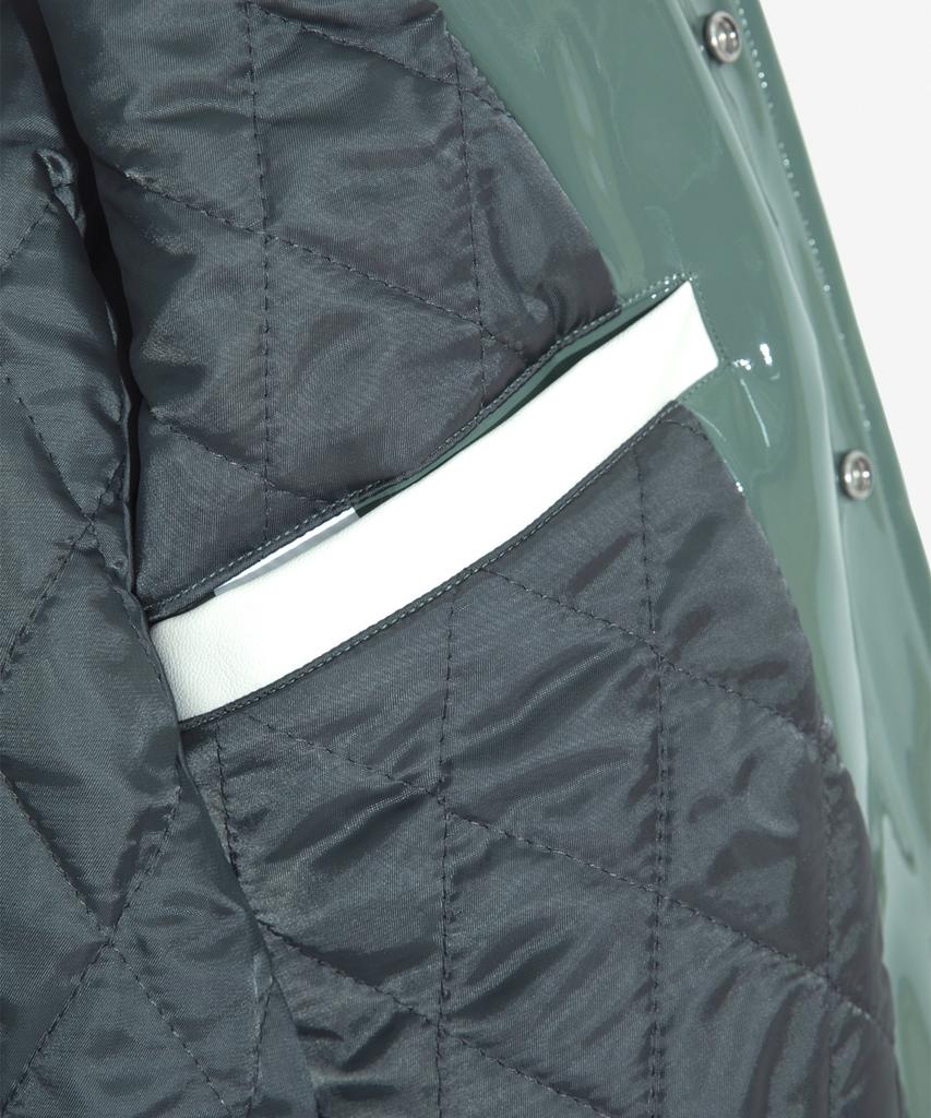 Birthdaysuit Patent Stadium Jacket (Sage)