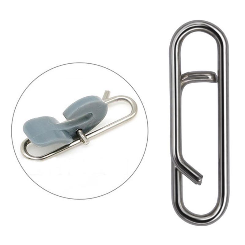 50Pcs Fishing Clip Connectors Quick Changing Connector for Lures Power Fishing Clip Stainless Fast Snaps Speed Clip