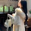 Winter Chunky Knit Long Sleeve Oversized Cable Knit Sweater Coat for Women