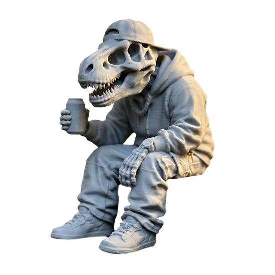 3D Printed Sitting Skeleton Statue Halloween Indoor Decor Figurines Mini Skull Figurine Home
